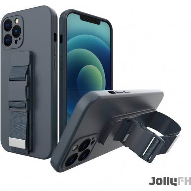 Rope Gel Airbag Skal Med Lanyard iPhone 13 Pro Max - Marin BlÃ¥