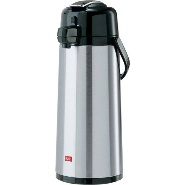 Melitta Pump gryta vakuumpanna, 2,2 l, 18 koppar rostfritt stål plunta, rostfritt stål, silver/svart