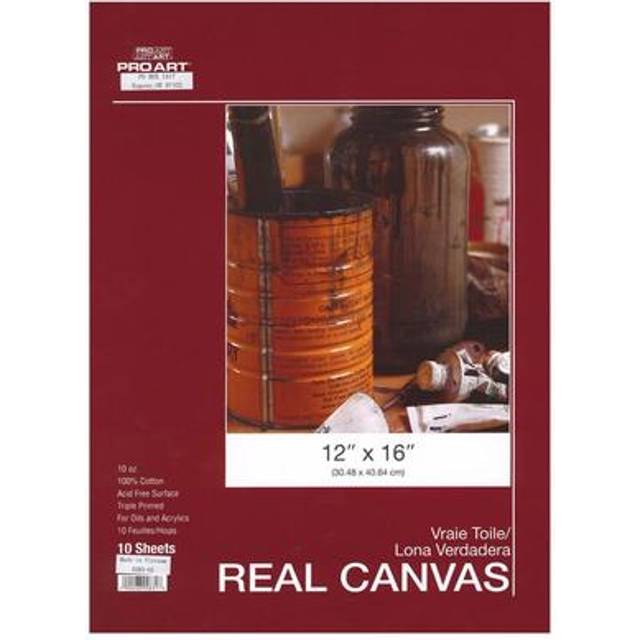 PRO ART Real Canvas Painting Pad  12-inch x 16-inch  10 Sheet Tape Bou