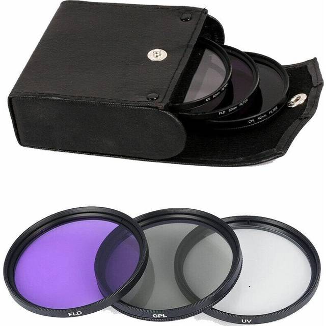 (62mm) 3 in 1 UV CPL FLD 49/52/55/58/62/67/72/77mm Lens Fliter for DSLR Camera