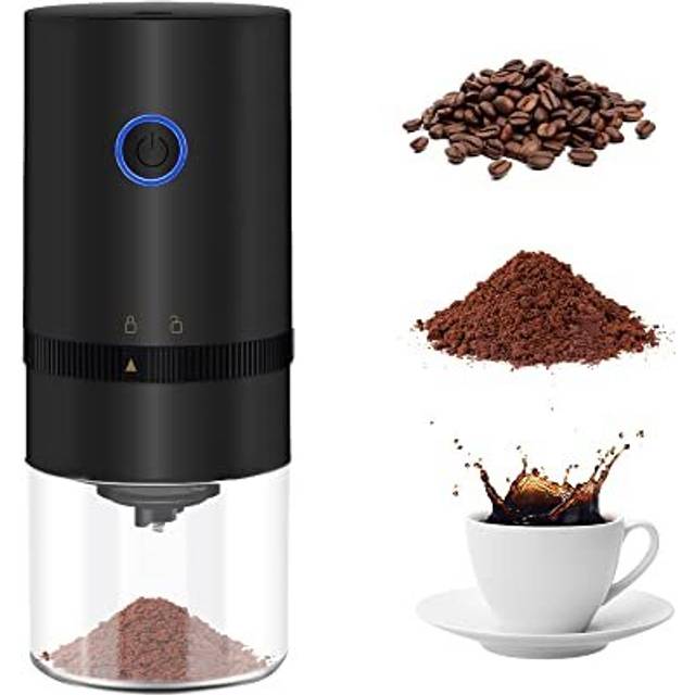 Portable Electric Burr Coffee Grinder,Mcbazel Electric Rechargeable Mini Coffee Grinder with Multiple Grinding Settings-Black