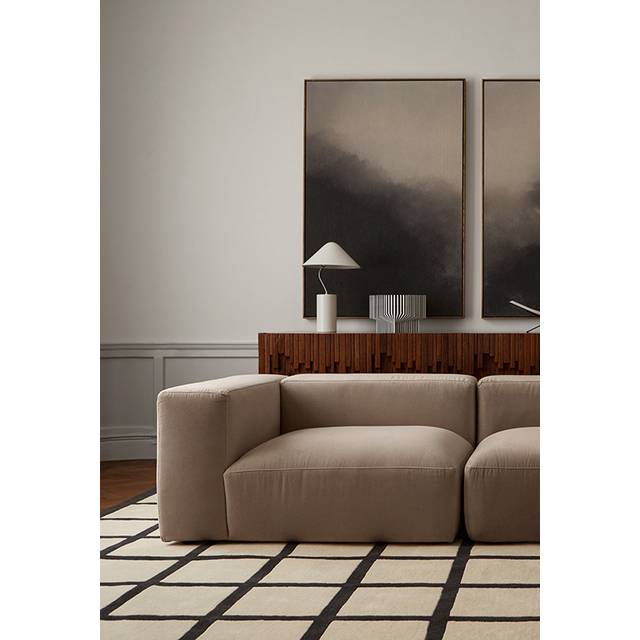 Layered Avenue Checked Bone wool carpet Bone White, 200x300 cm