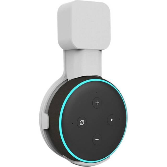 (White, forÂEcho dot 3) Wall Mount Speaker Holder for Echo Dot 3 and Home & Nest Mini Smart Home Speakers With Cord Arrangement