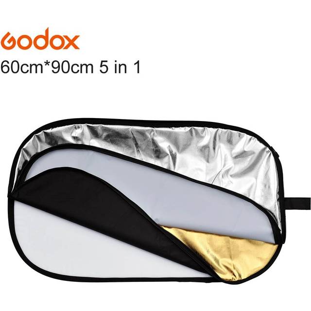 Godox 5 in 1 60 x 90cm/24 " x 36 " fotokamera reflektor oval hopfällbar flerfärgad skivreflektor för fotostudioblixt
