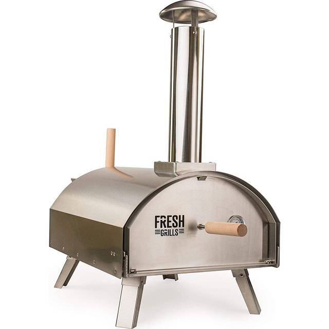 MonsterShop Fresh Grills Premium Dual Wall Outdoor Pizza Oven - Silver - 88.5 x 84.2 x 45.2cm