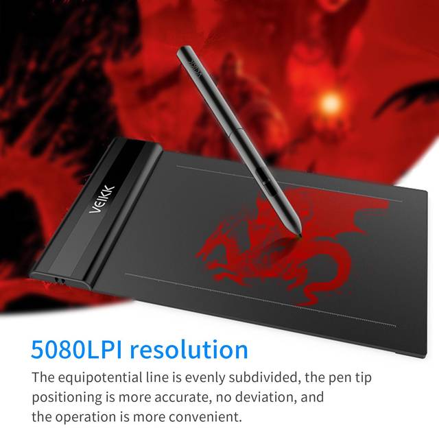 VEIKK S640 grafikritplatta 6 x 4 tum Active Area 8192 Levels Pressure Art Graphics Tablet svart