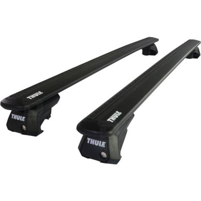Thule Roof Bars for Volkswagen Caddy Maxi Van Mk.3 2008 - 2015 (Open Roof Rails) | WingBar Evo Black Aluminium Car Roof Rack