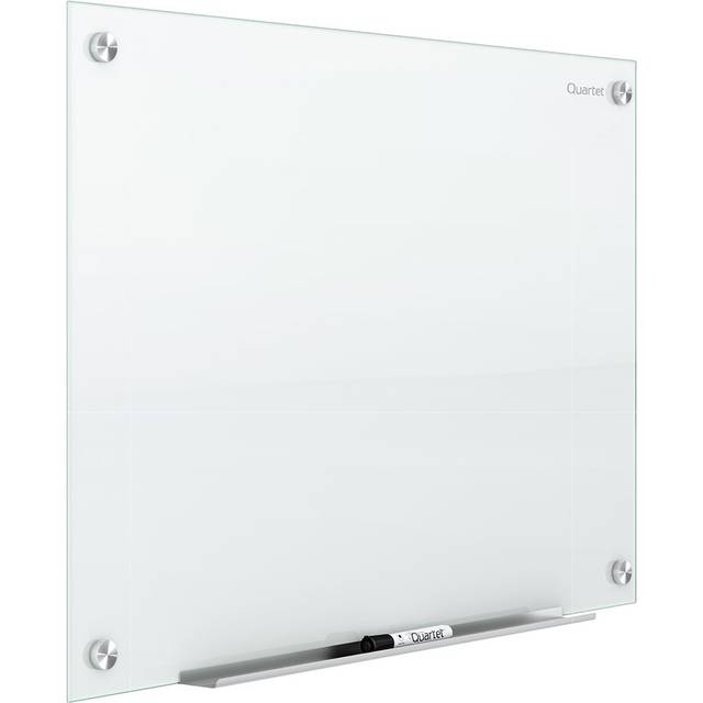 Quartet Glass Whiteboard  Non-Magnetic Dry Erase White Board  2' x 1.5'  Includes Accessory Tray  1 Marker and 2 Glass Board Magnets  White Surface  I