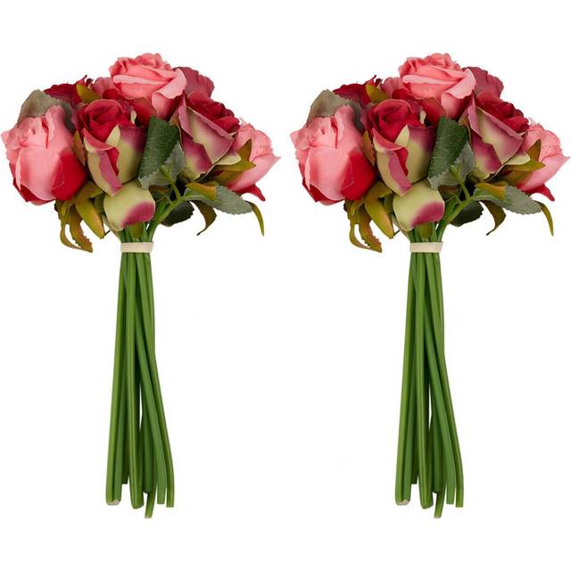 24Pcs Artificial Flowers Wedding Bouquet Thai Royal Silk Flowers Wedding ? Red?
