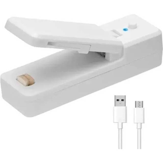 (White) Mini Bag Sealer Rechargeable Vacuum Heat Sealer