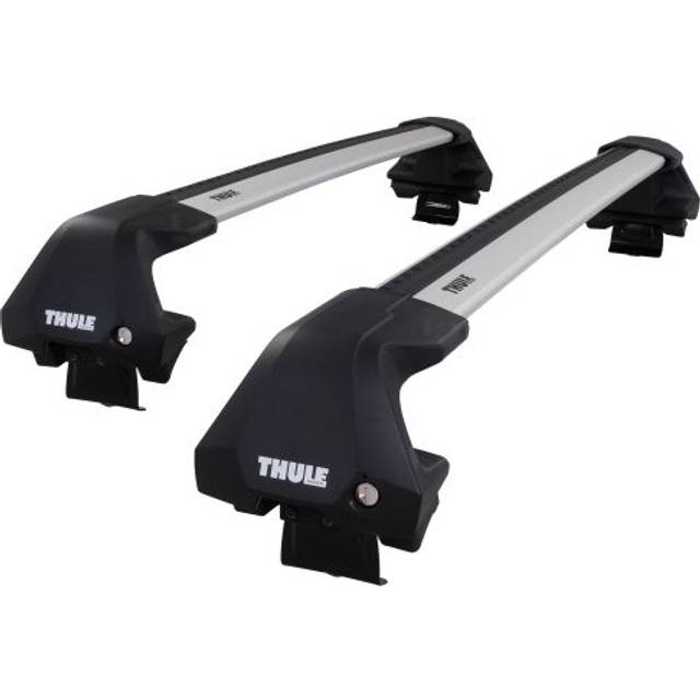 Thule Roof Bars for Audi Q8 e-tron SUV 2022 - 2025 (No Roof Rails) | WingBar Edge Silver Aluminium Car Roof Rack