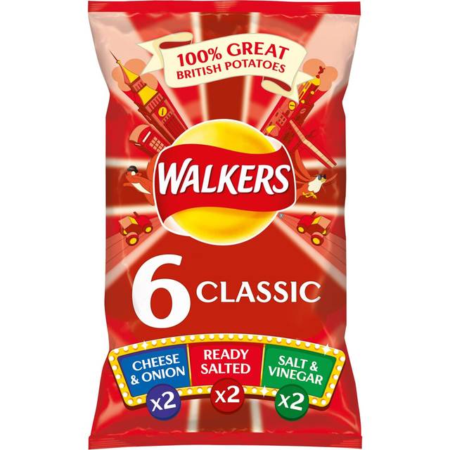 Walkers Crisps Classic Variety Multipack - 18x6x25g