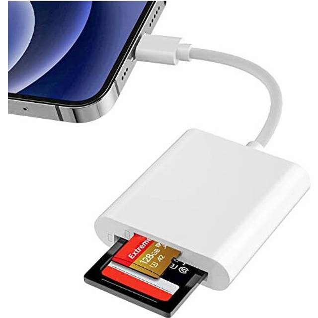 [Apple MFi Certified] SD Card Reader for iPhone iPad,Micro SD Card Reader Viewer,SLR Trail Camera SD Reader with Dual Slot for SD and Micro