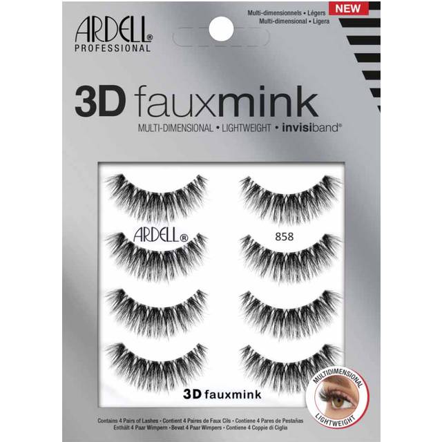 Ardell 3D Faux Mink Strip Lashes, Pack of 4