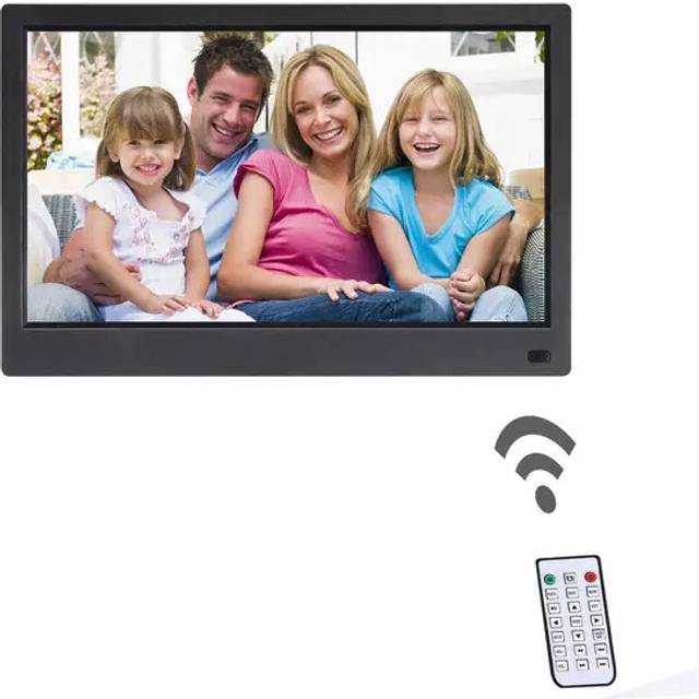 (Black, 12 Inch) All Sizes Digital Photo Frames Electronic Clock Picture Christmas Gift Valentines Day