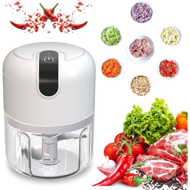 Electric Garlic Chopper Vegetable Food Slicer Grinder Blender Crusher