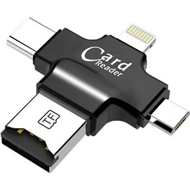 4 in 1 Card Reader Type C Micro USB Adapter TF Micro SD Card Reader for Android ipad/iphone 7plus 6s5s MacBook