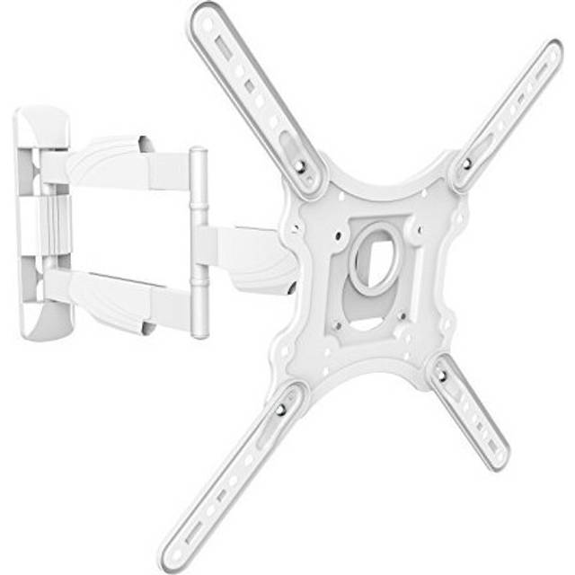 Intec brackets - White Long Reach (610mm Reach) Slim Fitting Strong Cantilever Tilt and Swivel TV Wall Mount Bracket Fits 26  50 Inch OLED/Plas