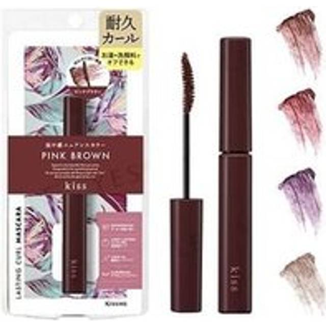 KiSS Lasting Curl Mascara 50 Pink Brown Nuance Color Mascara Durable Curl Hot Water Facial Cleanser Off 4.5g +