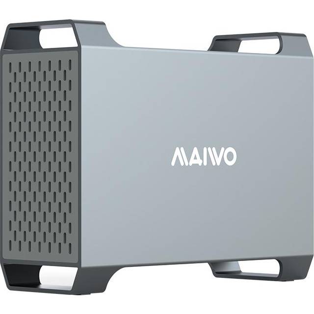 MAIWO K35282C USB-C 3.1 Extern Kabinett Aluminium för 2x 3.5" SATA HDD med stöd för RAID