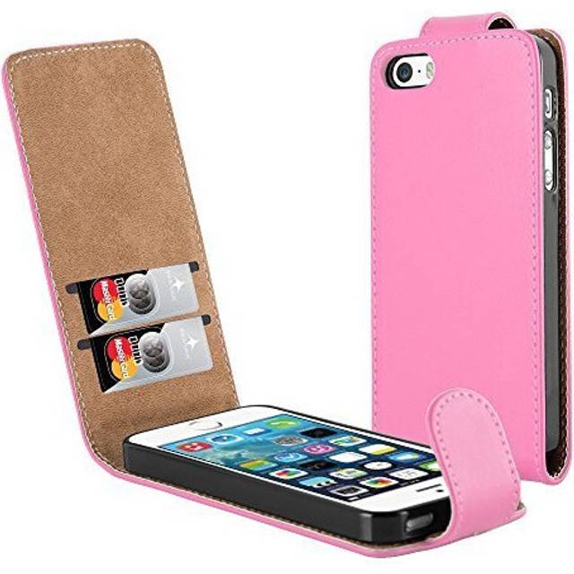 (Light Pink) For iPhone SE Soft Leather Top Flip Wallet Case