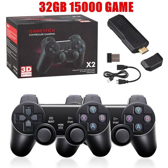 Video Game Stick 4K GD10 Console 2.4G Double Wireless Controller 40000 Games 128GB Retro Games for TV Boy Christmas Gift