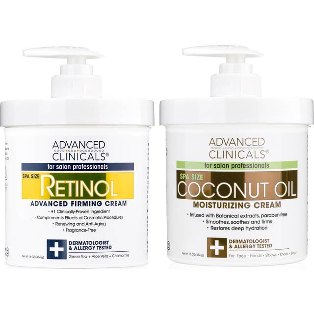 Advanced Clinicals Retinol Body Lotion + Coconut Oil Cream 2pc Set | M