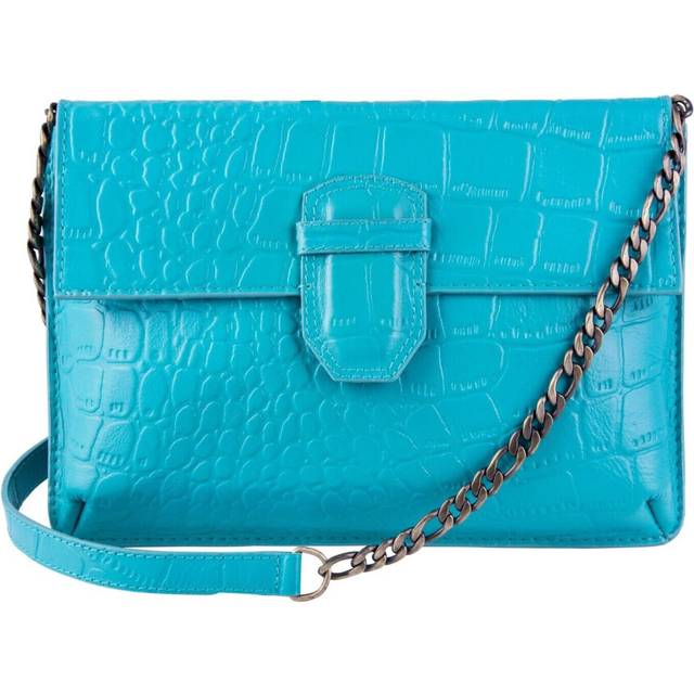 (Turquoise) Womens Leathr Clutch Alligator Printed Cowhide Bag
