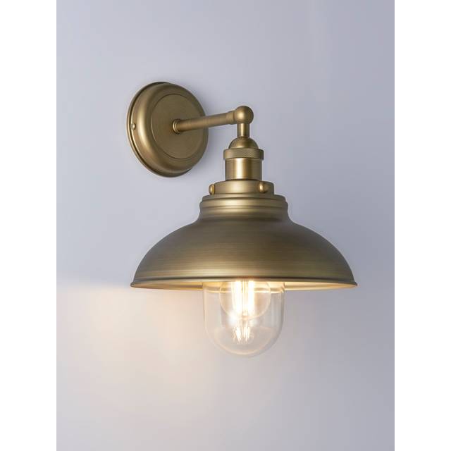John Lewis Baldwin Wide Outdoor Wall Light, Dark Antique Brass
