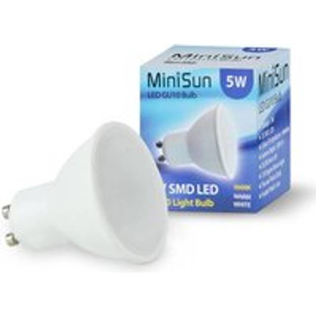12 Pack GU10 White Thermal Plastic Spotlight LED 5W Warm White 3000K 450lm Light Bulb - One Size