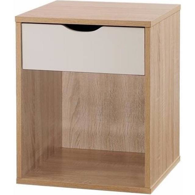 Alton Nightstand With 1 Drawer - Sonoma Oak, White