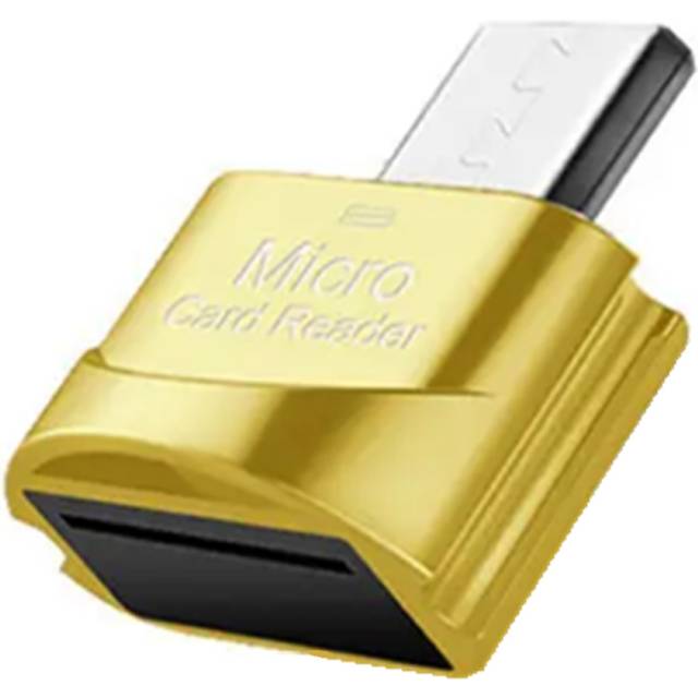 2X Micro Android Port Mobile Phone TF Memory Card Reader OTG External Memory Expansion Expander - Gold