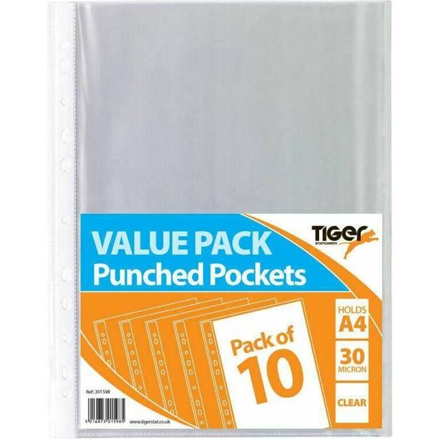 Punched Pockets A4 100 Value Box Wallets Clear Multi Punch Sleeves Filing