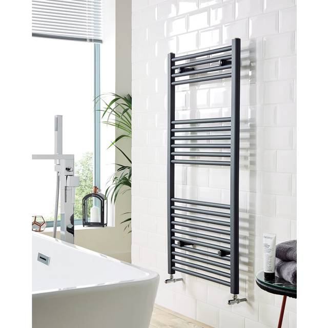 K rail 1600mm x 600mm anthracite flat towel rail | str616a