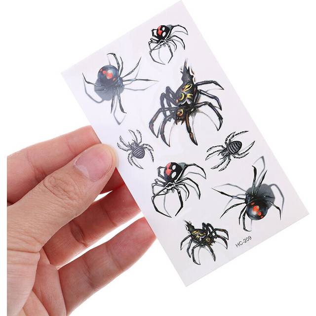 2Pcs 19*9cm Waterproof Tatoo Sexy Black Spider Tattoo Stickers