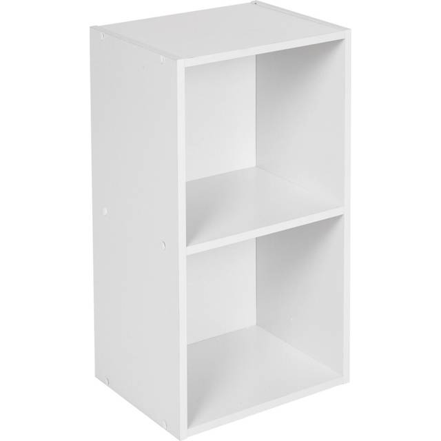 (White, 2 Tier) URBN LIVING Wooden Bookcase Storage Shelf