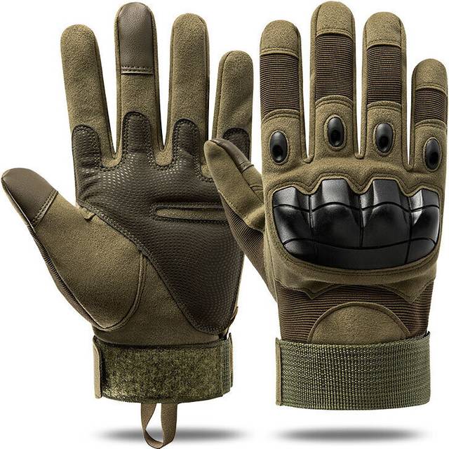 (a-Full Finger Green M) Tactical Military Hard Knuckle Gloves Army Airsoft Shooting Gloves Hunting Climbing Hiking Full&Half Finger Touch Screen Glove
