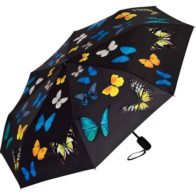 VON LILIENFELDÂ® Folding Pocket Umbrella Automatic Lightweight auto Open/Close Telescopic Motif Women Men Children Butterflies Dance