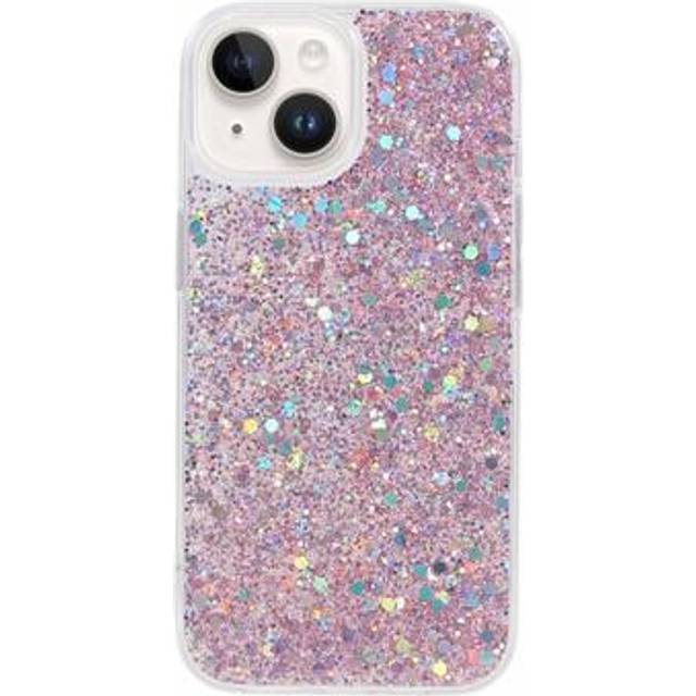 iPhone 14 Glitter Flakes TPU-skal - Rosa