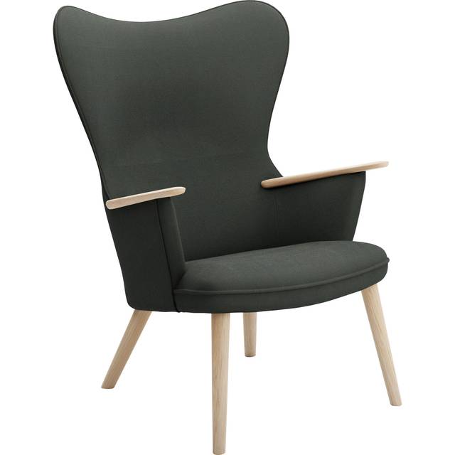Carl Hansen - CH78 Fåtölj, Vitoljad Ek, Tyggrupp 3 Fiord 0991 - Fåtöljer - Hans J. Wegner - Trä/Textilmaterial/Skum