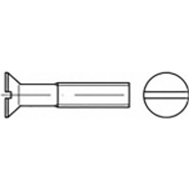 TOOLCRAFT TO-6867207 Försänkta skruvar M2.5 20 mm Spår Stål förzinkad 200 st