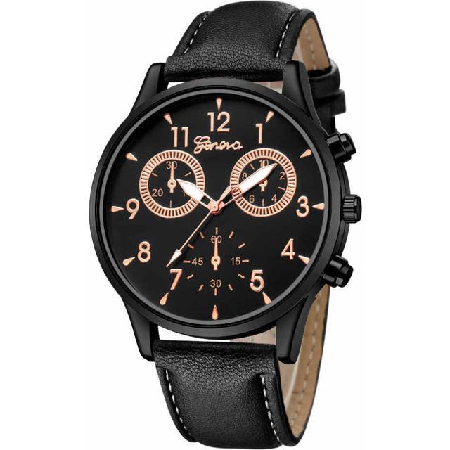 2 Pcs Fashion Mens Watche Men's Leather Military Casual Analog Quartz Wrist Watch Business Watches Chronograph Quartz Watch Men