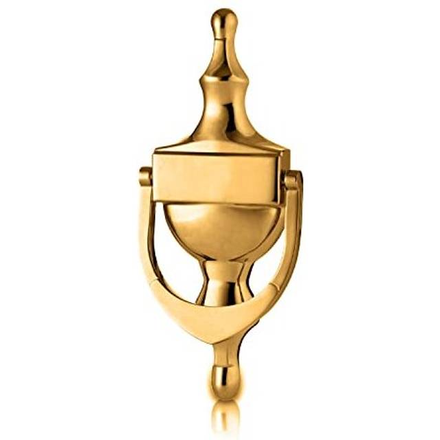 Victorian Door Knocker Polished Brass, Traditional Urn Door Knocker for Front Door, Elegant Front Door Furniture with a Classic Period Design