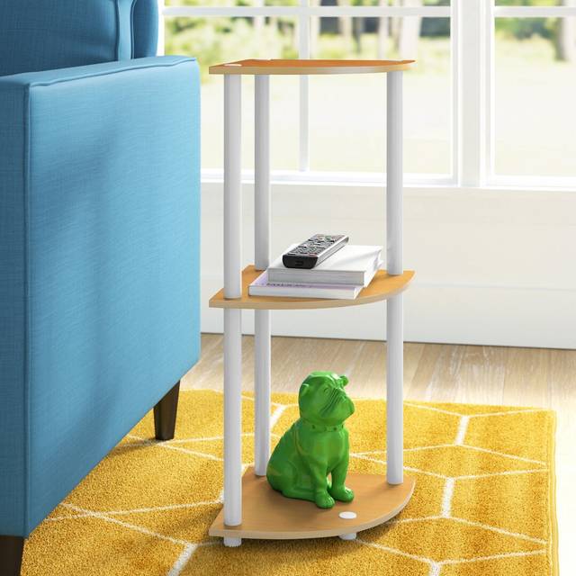Corner Bookcase - White (75.2cm H X 29.5cm W X 29.5cm D)
