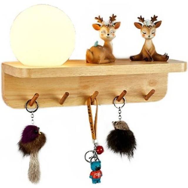 Interior Solid Wood Wall Lamp, Creative Simple Modern Style, Ball Lampshade, With 5 Hooks And
