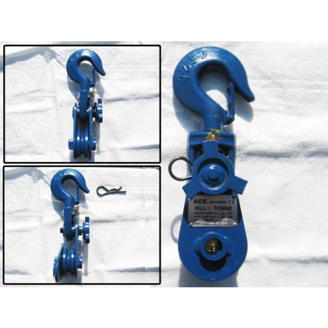 (Hook, 8 Inch - 15 Ton) Heavy Duty Winch Snatch Block (Lightweight Pulley)