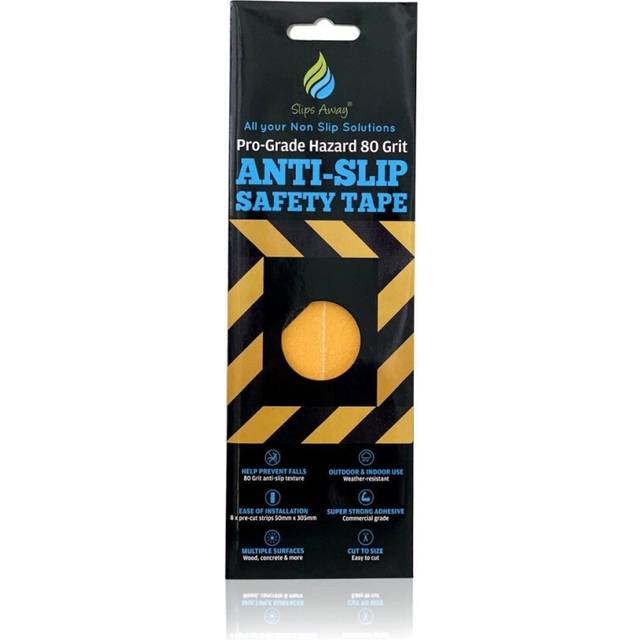 "Anti Slip Hazard Marking Warning Pre Cut Tape 12"" x 2 "" 8 x Pack"