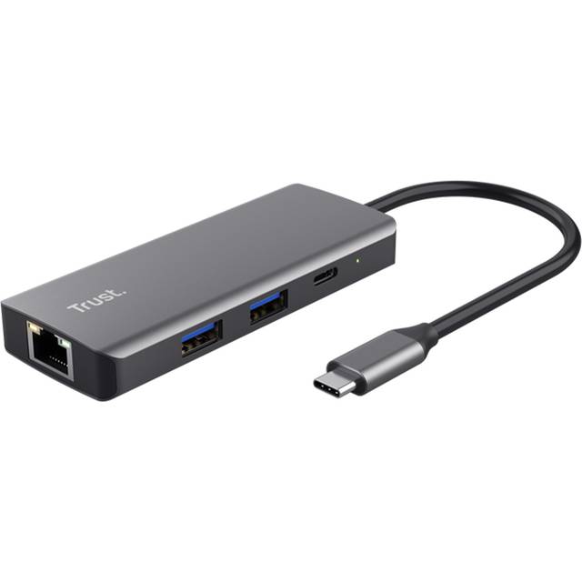 Dalyx USB C Hub Multiport Adapter 6-in-1, Docking Station with 4K HDMI, 2x USB-C, 2x USB 3.1 with 5 Gbps Data Speed, Gigabit Ethernet Port, USB C