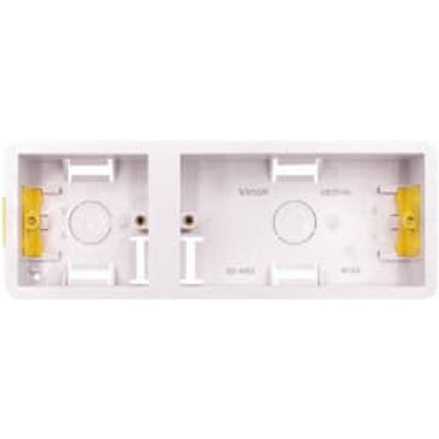 Vimark Dual 2 & 1 Gang Dry Lining Knockout Box - 35mm - White