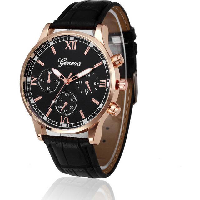 2 Pcs Watches Men's Retro Sport Design Leather Band Analog Alloy Quartz Wrist Watch Men Luxury Quartz Business Wristwatch